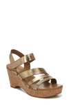 Naturalizer Cynthia Metallic Wedge Sandal In Light Bronze Leather