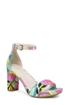 Naturalizer Joy Dress Ankle Strap Sandals Women's Shoes In Retro Fruit Printed Fabric