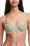 Chantelle Lingerie Fleurs Demi Bra In Green Tea-tm