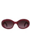 Celine Triomphe Logo Oval Acetate Sunglasses In Shiny / Gradient Bordeaux