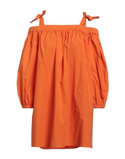 Boutique Moschino Woman Mini Dress Orange Size 6 Cotton, Elastane In Orange