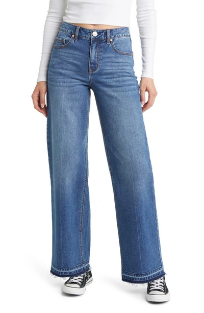 1822 Denim Release Hem High Waist Wide Leg Jeans In Paxton