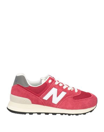 New Balance Woman Sneakers Red Size 6.5 Soft Leather, Textile Fibers
