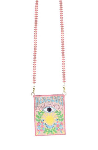 Mercedes Salazar Sollar Embroidered Handmade Crossbody Bag In Pink