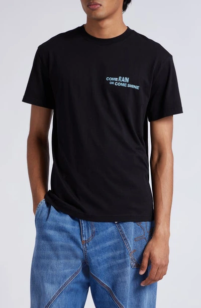 Jw Anderson Graphic-print Cotton T-shirt In Black