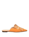 Giulia Neri Woman Mules & Clogs Orange Size 6 Textile Fibers