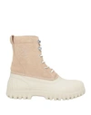 Diemme Woman Ankle Boots Beige Size 8 Leather, Shearling