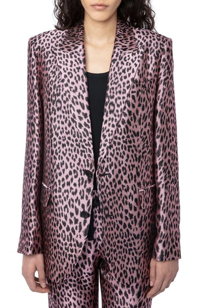 Zadig & Voltaire Zadig&voltaire Womens Rose Vegy Leopard-print Jacquard Woven Blazer