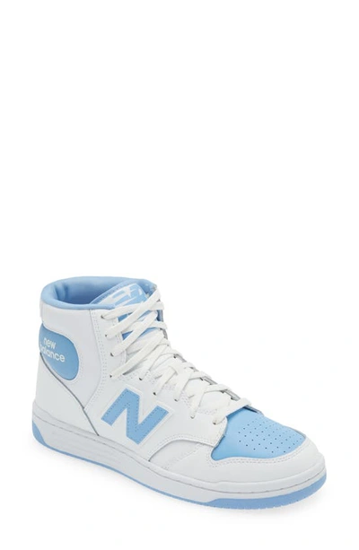 New Balance 480 High Top Sneaker In White/blue