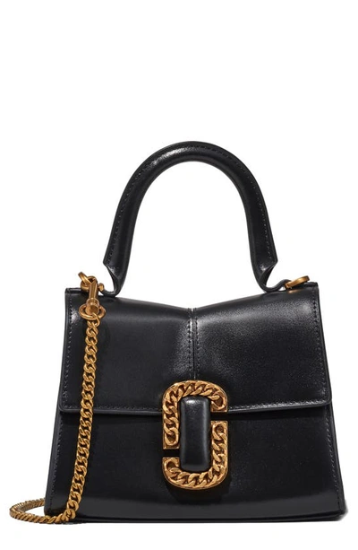 Marc Jacobs The St. Marc迷你皮革托特包 In Black