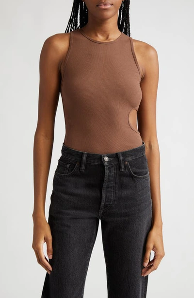 Sandy Liang Slight Side Cutout Tank In Cocoa