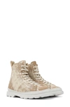 Camper Brutus Combat Boot In Ivory Beige