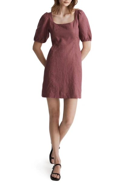 Madewell Maisie Linen Dress In Pressed Grape
