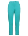 VDP COLLECTION VDP COLLECTION WOMAN PANTS TURQUOISE SIZE 12 VISCOSE, POLYAMIDE, ELASTANE, ACETATE
