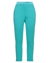 Vdp Collection Woman Pants Turquoise Size 10 Viscose, Polyamide, Elastane, Acetate In Blue