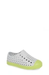 Native Shoes Kids' Jefferson Water Friendly Slip-on Sneaker In Mist Grey/ Sunny Green