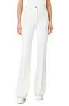 Akris High-rise Bootcut Cotton-silk Pants In 012-ecru