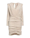 Relish Woman Mini Dress Beige Size 8 Polyester, Elastane