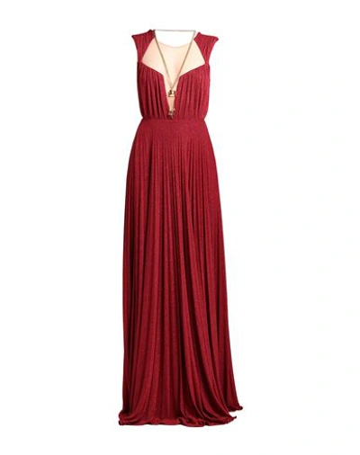 Elisabetta Franchi Woman Maxi Dress Brick Red Size 8 Viscose, Polyester, Polyamide, Elastane