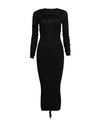 Andreädamo Andreādamo Woman Midi Dress Black Size L Viscose, Polyester, Polyamide, Elastane In Black