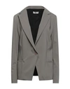 IXOS IXOS WOMAN BLAZER GREY SIZE 6 VISCOSE, POLYAMIDE, ELASTANE