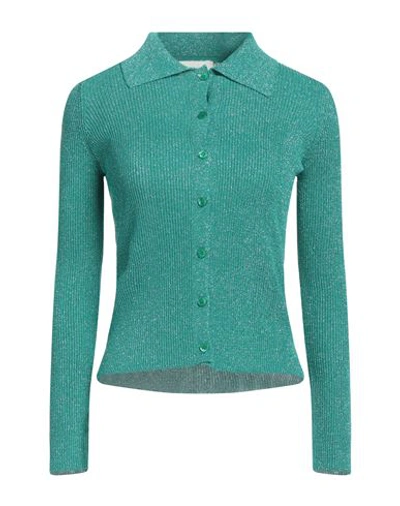 Vicolo Woman Cardigan Turquoise Size Onesize Viscose, Polyamide, Polyester In Blue