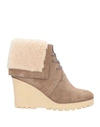 See By Chloé Woman Ankle Boots Khaki Size 6 Shearling In Beige