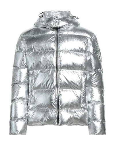 Les Hommes Man Puffer Silver Size 36 Polyester, Polyurethane