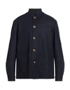 Doppiaa Stand-up Collar Cotton Jacket In Blue
