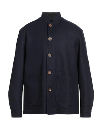Doppiaa Stand-up Collar Cotton Jacket In Blue
