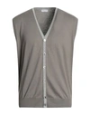 Rossopuro Man Cardigan Grey Size 7 Cotton