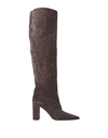 Roberto Festa Woman Knee Boots Lead Size 7 Goat Skin In Grey