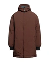 Msgm Man Coat Brown Size 32 Polyester