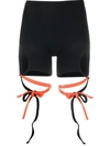 Ottolinger Otto Lounge Rib Wrap Cotton Shorts In Black