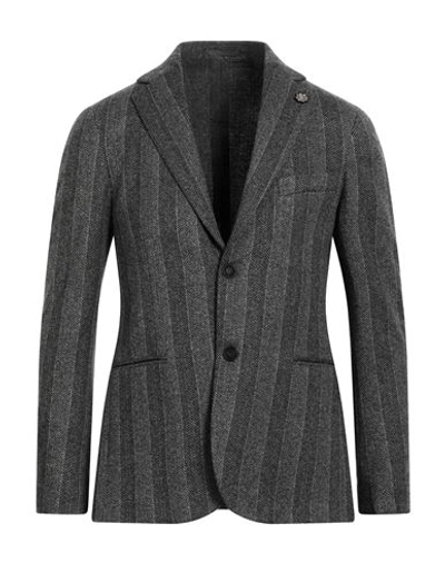Luca Bertelli Man Blazer Grey Size 44 Polyester, Viscose, Elastane