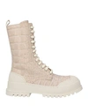 Mich E Simon Woman Ankle Boots Beige Size 7 Soft Leather