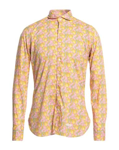 Tintoria Mattei 954 Man Shirt Ocher Size 15 ¾ Cotton In Yellow
