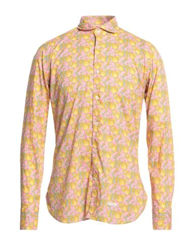 Tintoria Mattei 954 Man Shirt Marigold Size 15 ¾ Cotton In Yellow