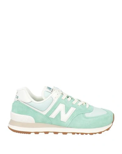 New Balance Man Sneakers Light Green Size 4 Leather, Textile Fibers
