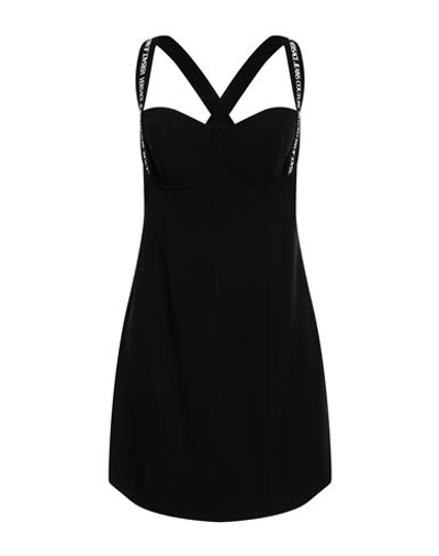 Versace Jeans Couture Woman Mini Dress Black Size 8 Polyester, Elastane