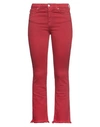 2W2M 2W2M WOMAN PANTS RED SIZE 32 COTTON, ELASTOMULTIESTER, ELASTANE