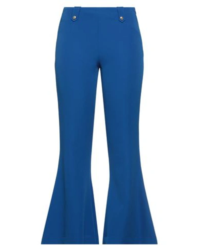 Versace Jeans Couture Woman Pants Bright Blue Size 4 Polyester, Elastane