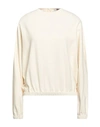 Mauro Grifoni Grifoni Woman Sweatshirt Cream Size 10 Polyester, Cotton, Elastane In White
