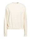 Mauro Grifoni Grifoni Woman Sweatshirt Cream Size 8 Polyester, Cotton, Elastane In White