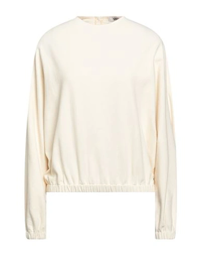 Mauro Grifoni Woman Sweatshirt Cream Size 10 Polyester, Cotton, Elastane In White