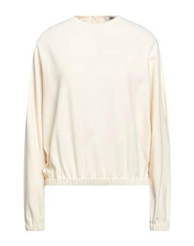 Mauro Grifoni Grifoni Woman Sweatshirt Cream Size 8 Polyester, Cotton, Elastane In White