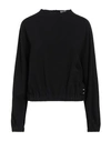 Mauro Grifoni Grifoni Woman Sweatshirt Black Size 8 Polyester, Cotton, Elastane