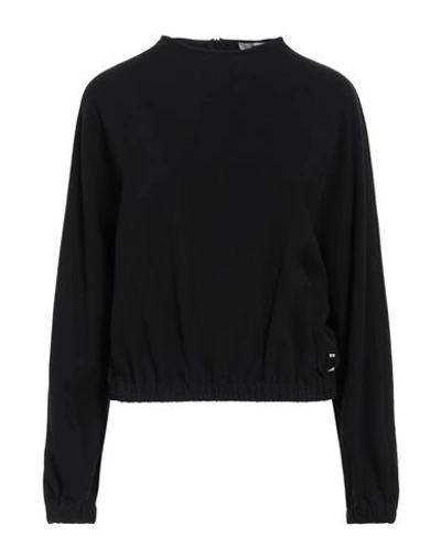Mauro Grifoni Woman Sweatshirt Black Size 10 Polyester, Cotton, Elastane