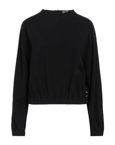 Mauro Grifoni Grifoni Woman Sweatshirt Black Size 8 Polyester, Cotton, Elastane