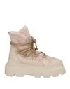 Inuikii Woman Ankle Boots Beige Size 8 Soft Leather, Shearling